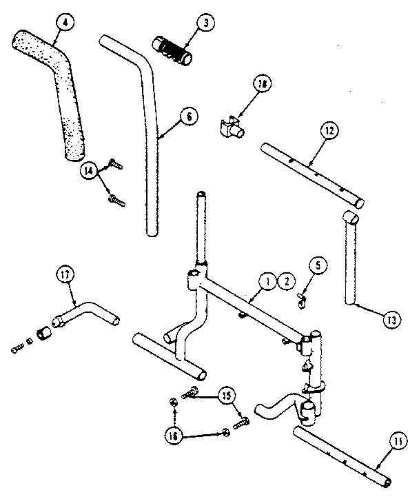 Everest & Jennings MARATHON 5MV frame sectional back, non-reclining diagram
