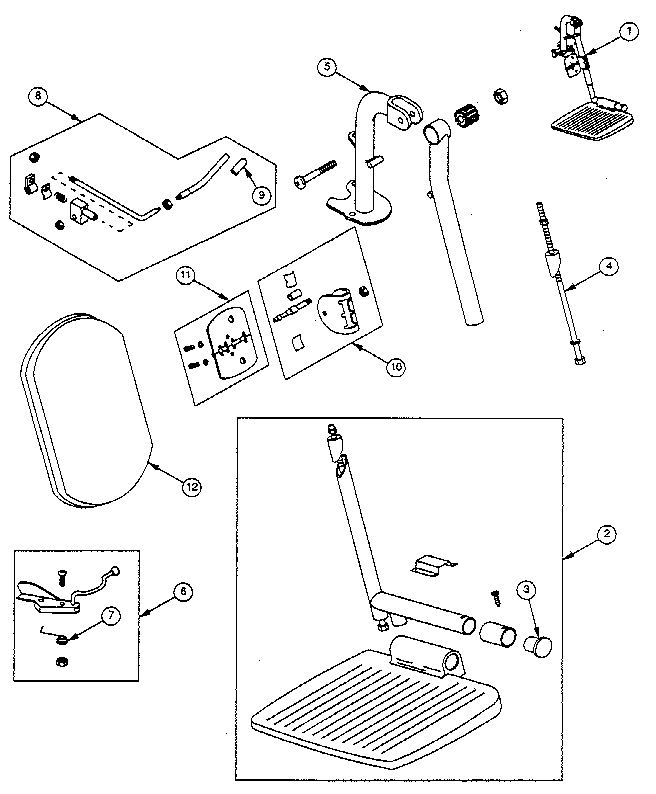 Everest & Jennings MARATHON 5MV legrest (high pivot) diagram