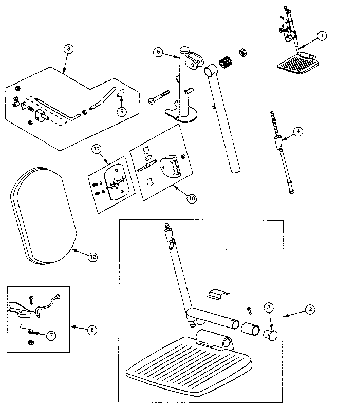 Everest & Jennings MARATHON 5MV legrest (low pivot) diagram