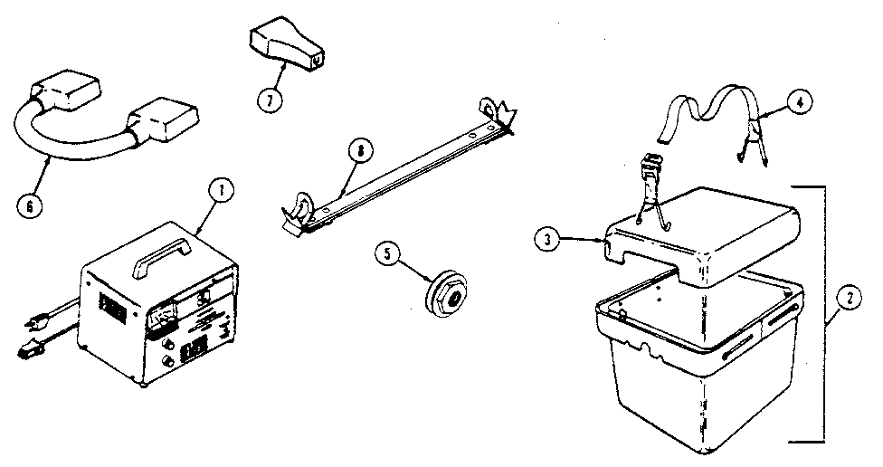 Everest & Jennings MARATHON 5MV battery box, chargers, misc. electrical diagram