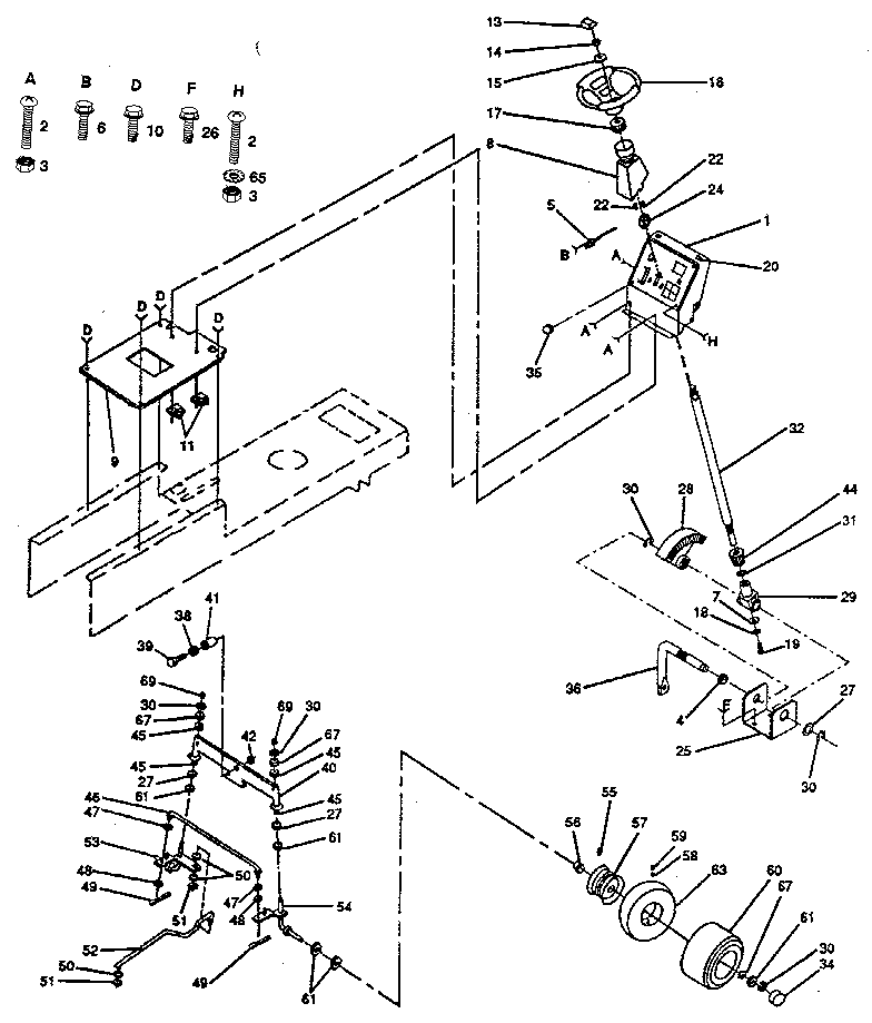 Craftsman 917254790 steering and front axle diagram