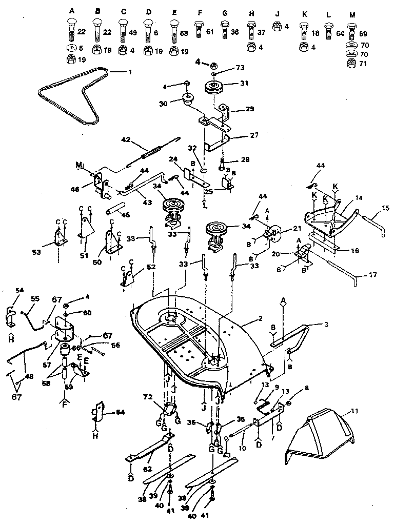 Craftsman 917254790 38" mower diagram