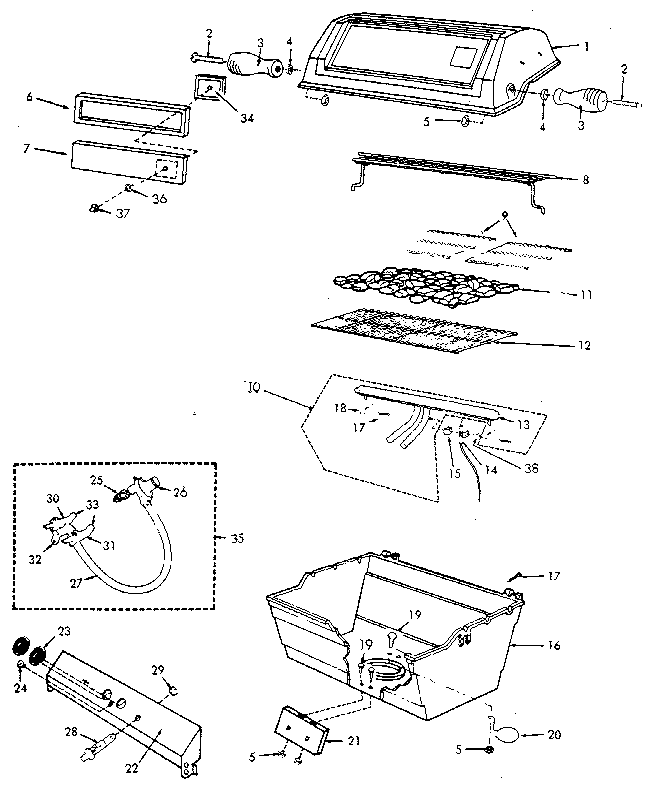 Craftsman 2581040210 grill and burner diagram