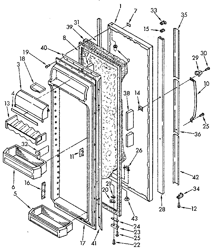 Kenmore 1069515780 refrigerator door diagram