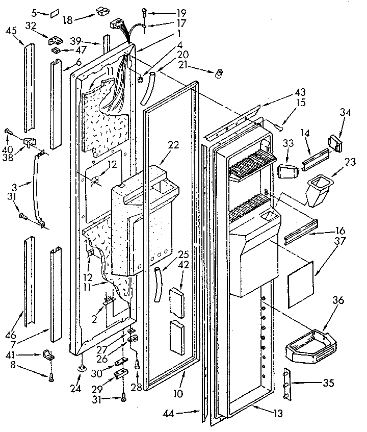 Kenmore 1069515780 freezer door diagram