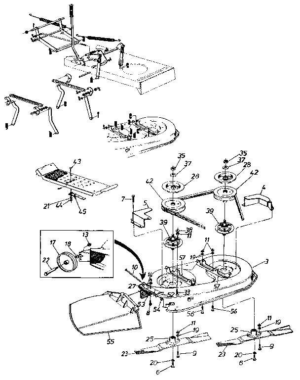 MTD 131784G deck "g" diagram