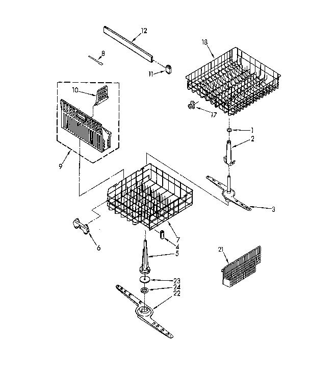 Kenmore 6651761590 dishrack diagram