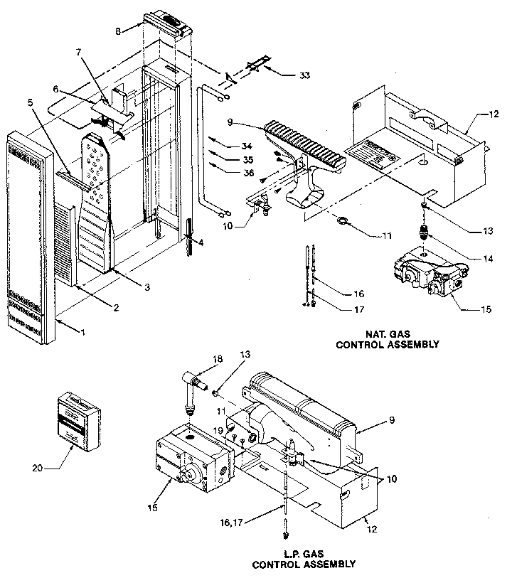 Williams 25GV-5T NAT replacement parts diagram