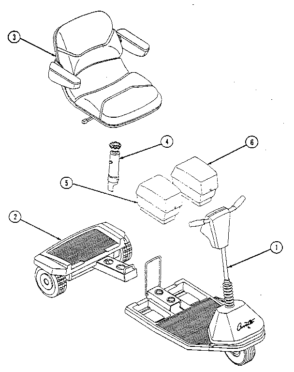 Everest & Jennings CARRETTE SCOOTER major assemblies diagram