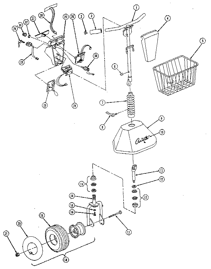 Everest & Jennings CARRETTE SCOOTER front tiller assembly diagram