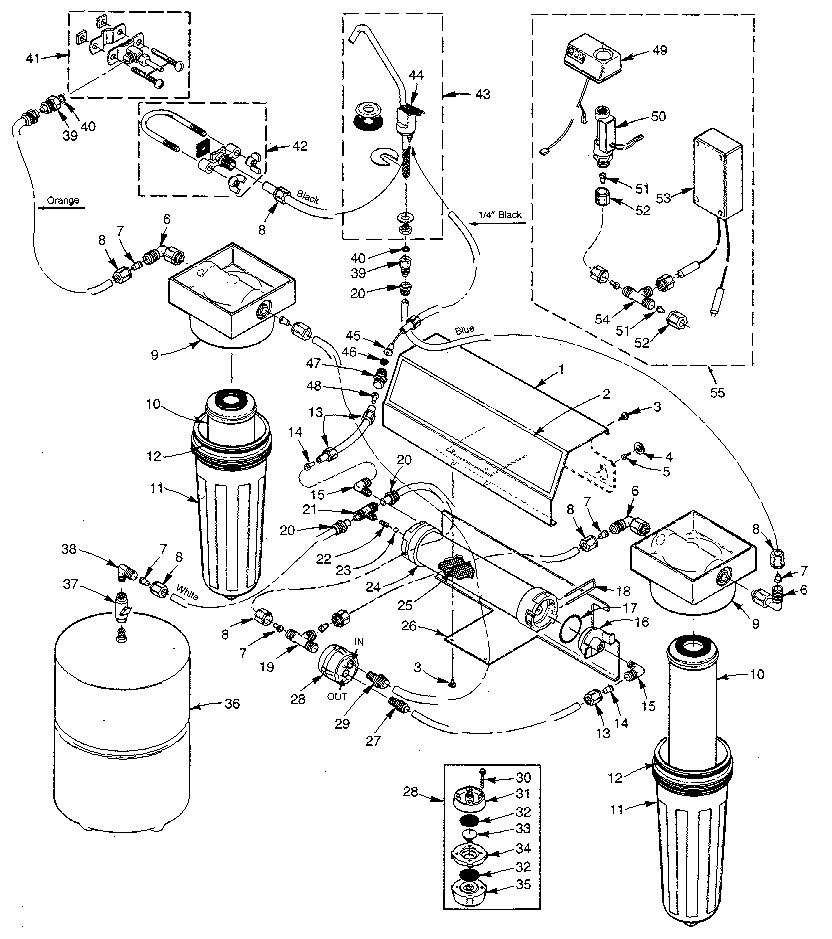 Kenmore 625347120 undersink reverse osmosis diagram