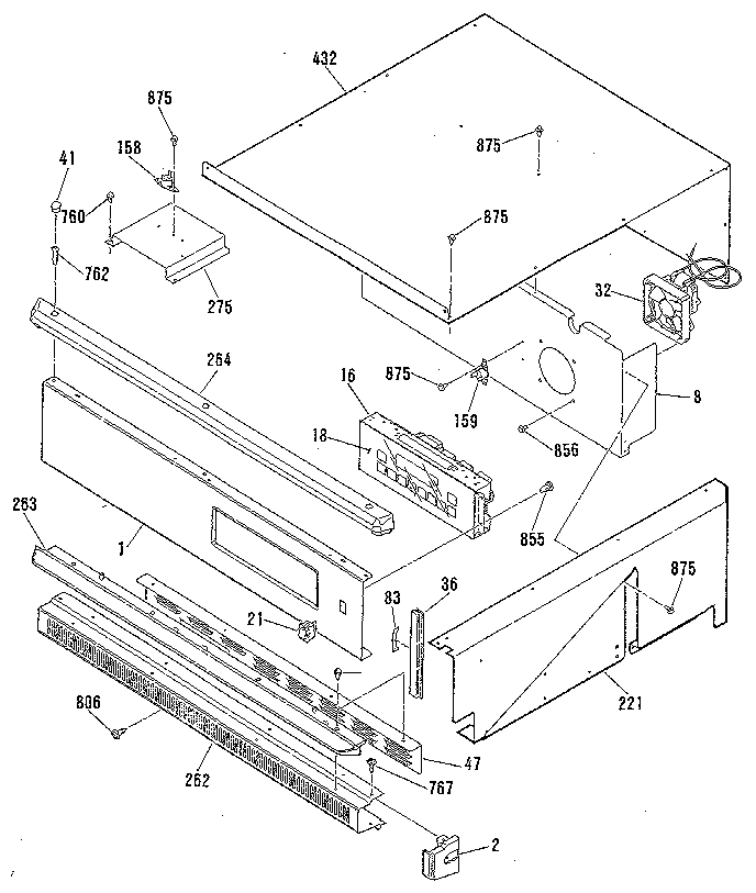 Kenmore 9114742590 control panel section diagram