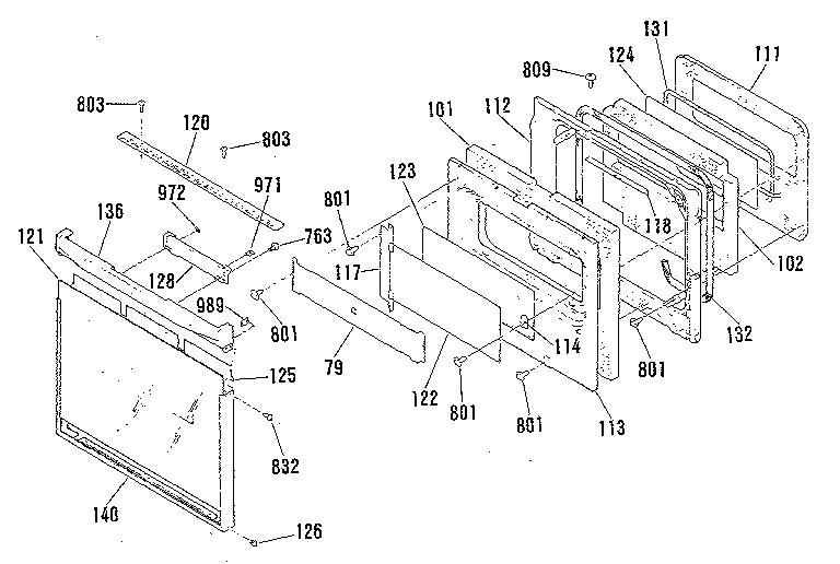 Kenmore 9114742590 door section diagram