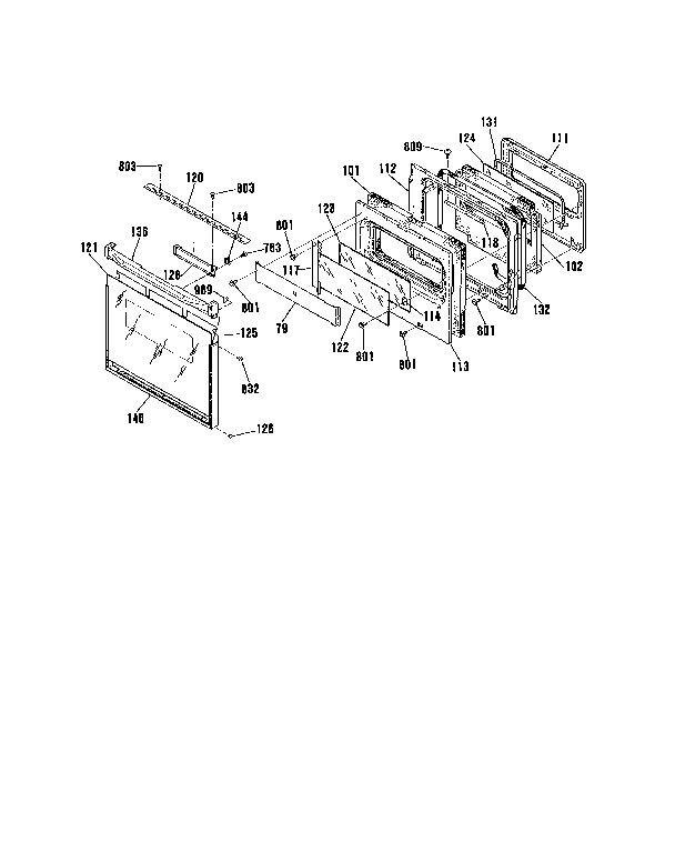 Kenmore 9114842990 door section diagram