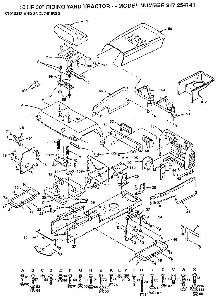 Craftsman 917254741 chassis and enclosures diagram