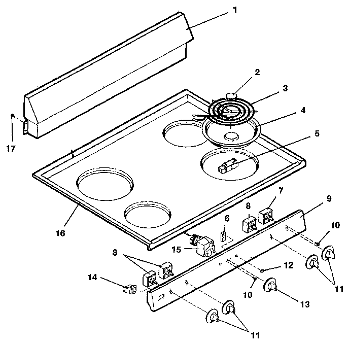 Kenmore 1199058813 main top section diagram