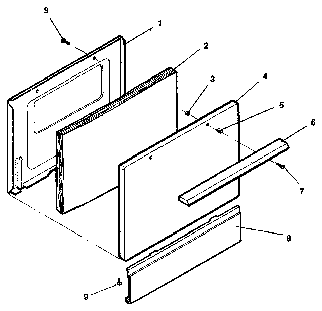Kenmore 1199058813 oven door & snap-on panel diagram
