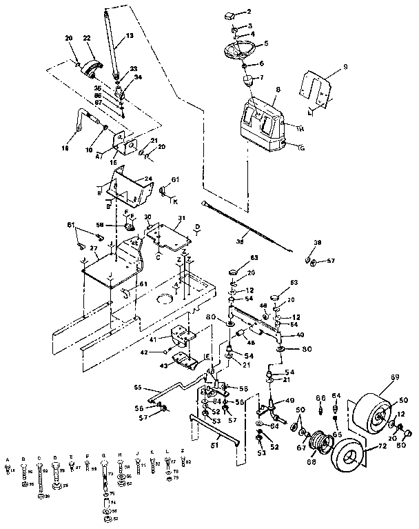 Craftsman 917255920 steering diagram