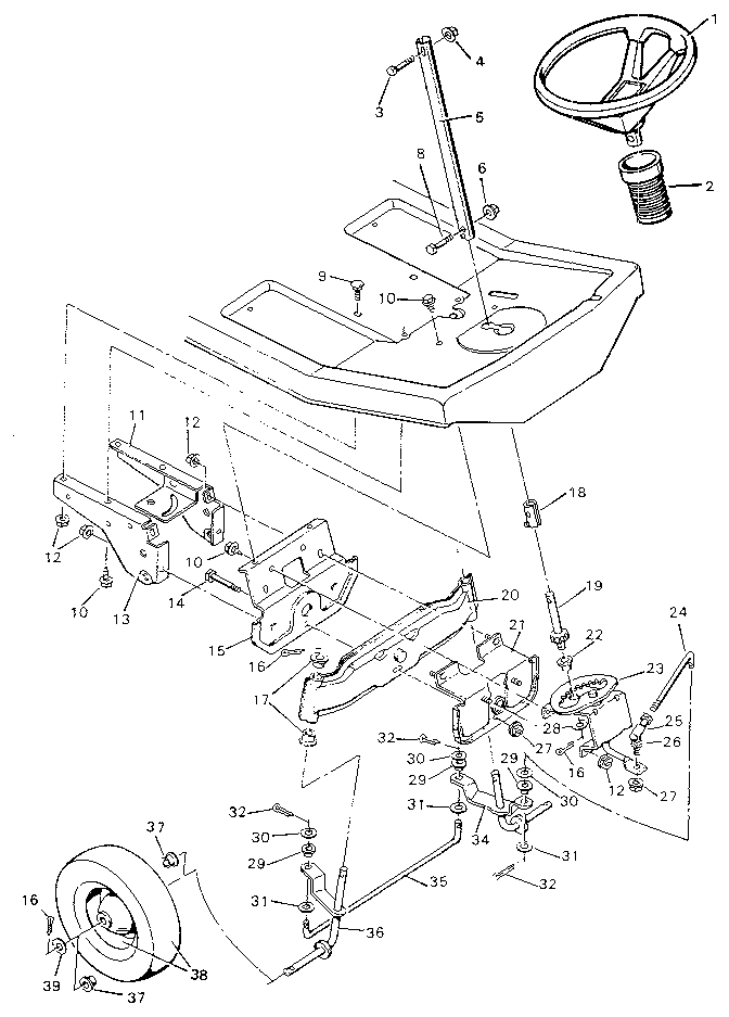 Craftsman 502254112 steering system diagram