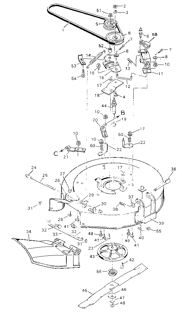 Craftsman 502254112 mower housing diagram