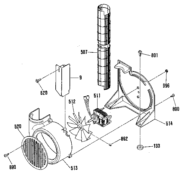Kenmore 9114678892 blower section diagram