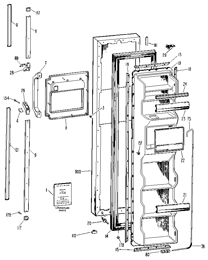 Kenmore 3639514781 freezer door diagram