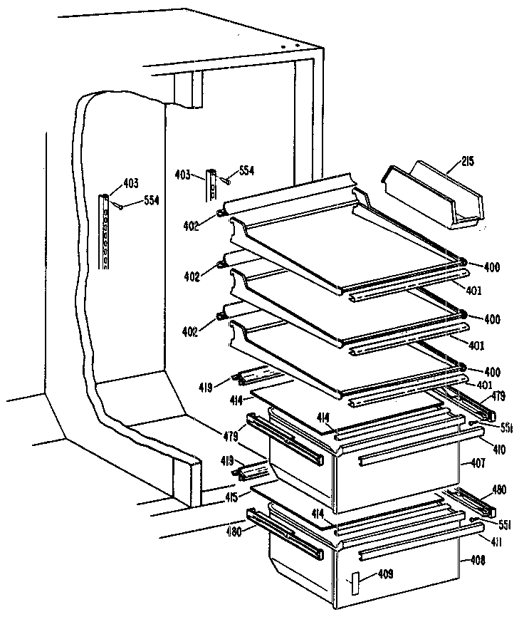 Kenmore 3639514781 fresh food section diagram