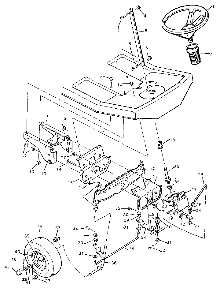 Craftsman 502254161 steering system diagram
