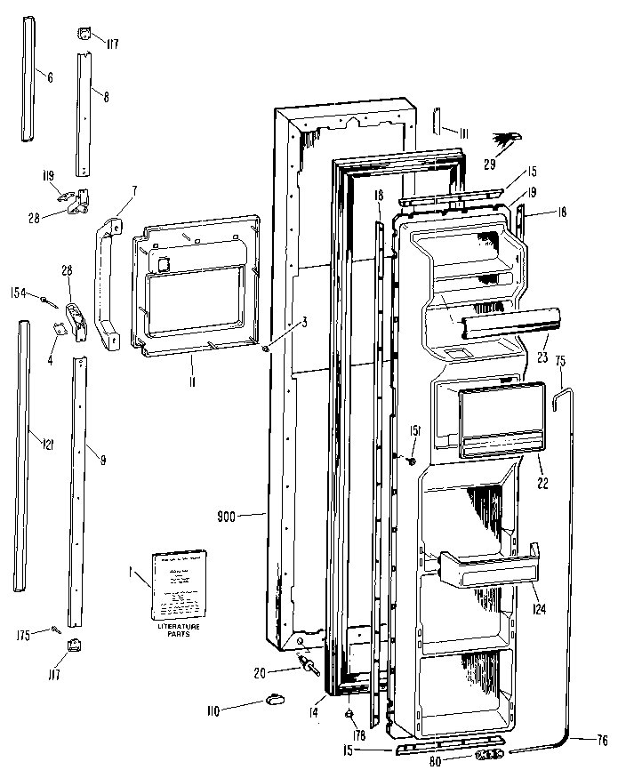 Kenmore 3639517781 freezer door diagram