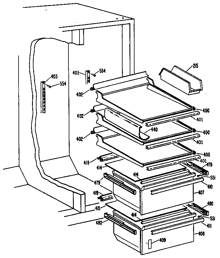 Kenmore 3639517781 fresh food section diagram