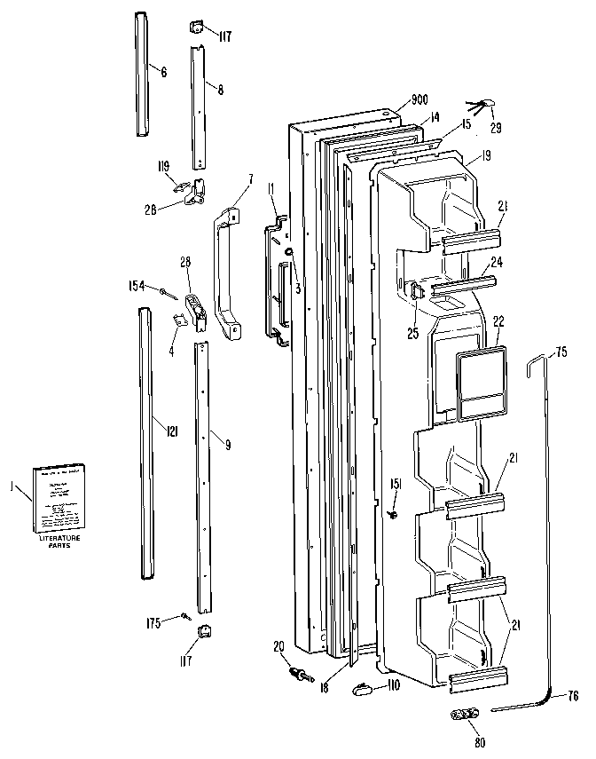 Kenmore 3639512711 freezer door diagram