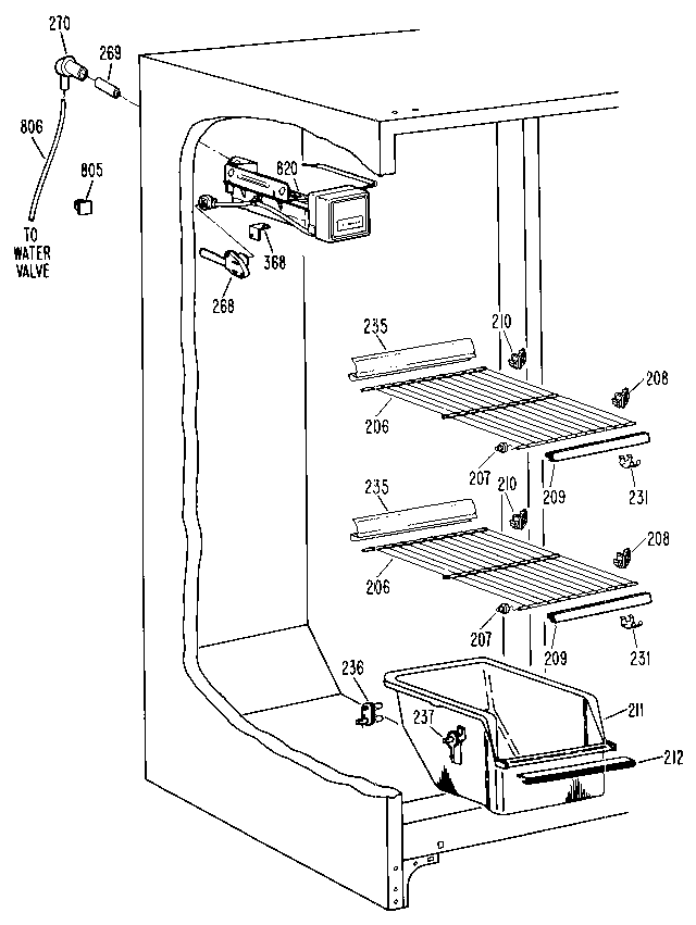 Kenmore 3639512711 freezer section diagram