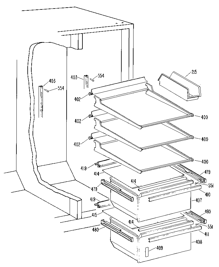 Kenmore 3639512711 fresh food section diagram