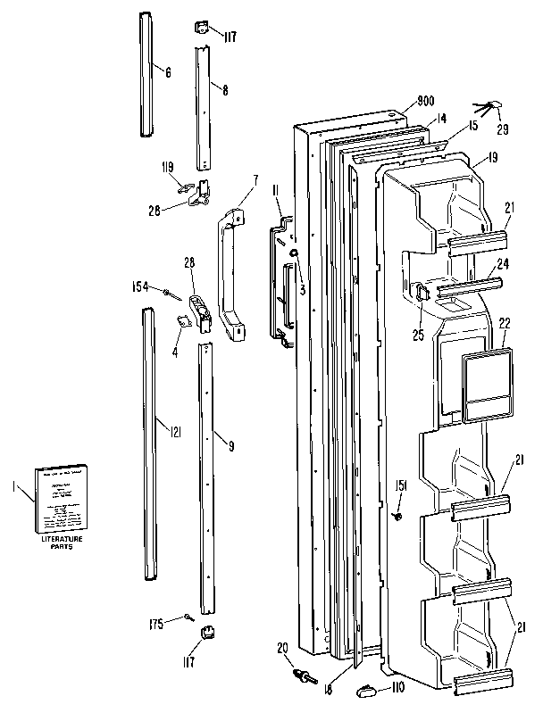 Kenmore 3639512481 freezer door diagram