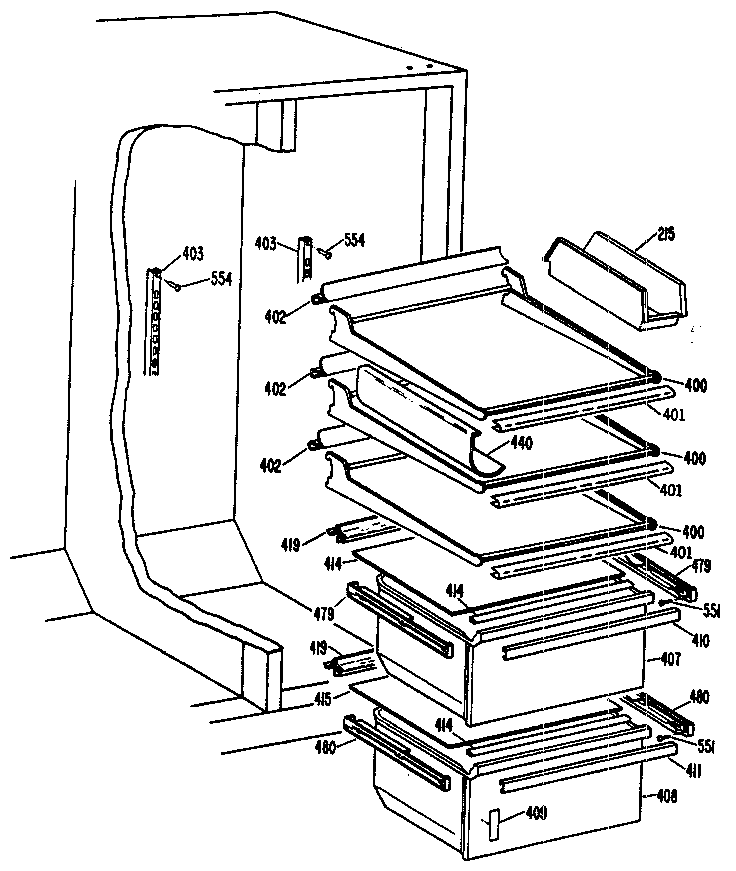 Kenmore 3639517811 fresh food section diagram