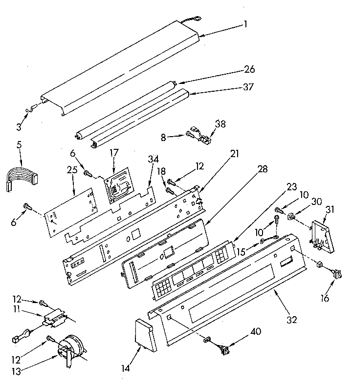 Kenmore 11092195500 console panel diagram