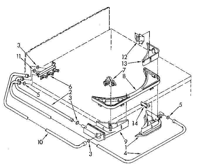 Kenmore 11092195500 bleach, detergent and rinse dispenser diagram