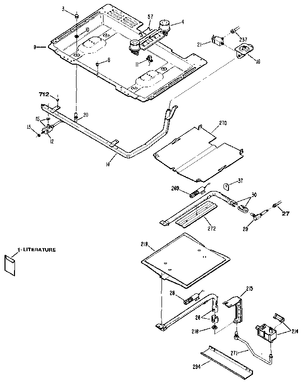 Kenmore 3627351590 burner section diagram