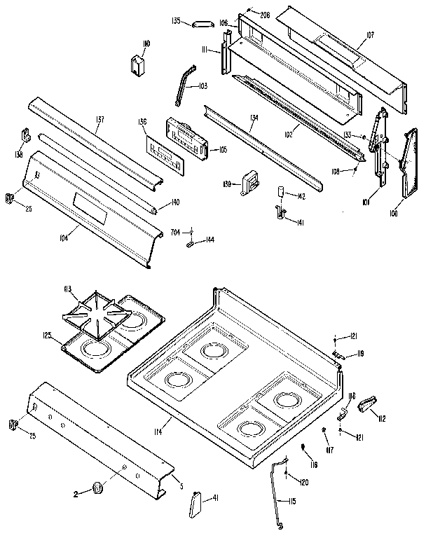 Kenmore 3627381990 main top section diagram