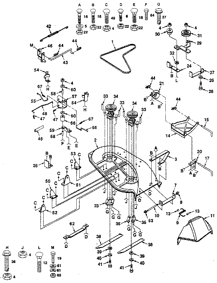 Craftsman 917257481 38" mower diagram