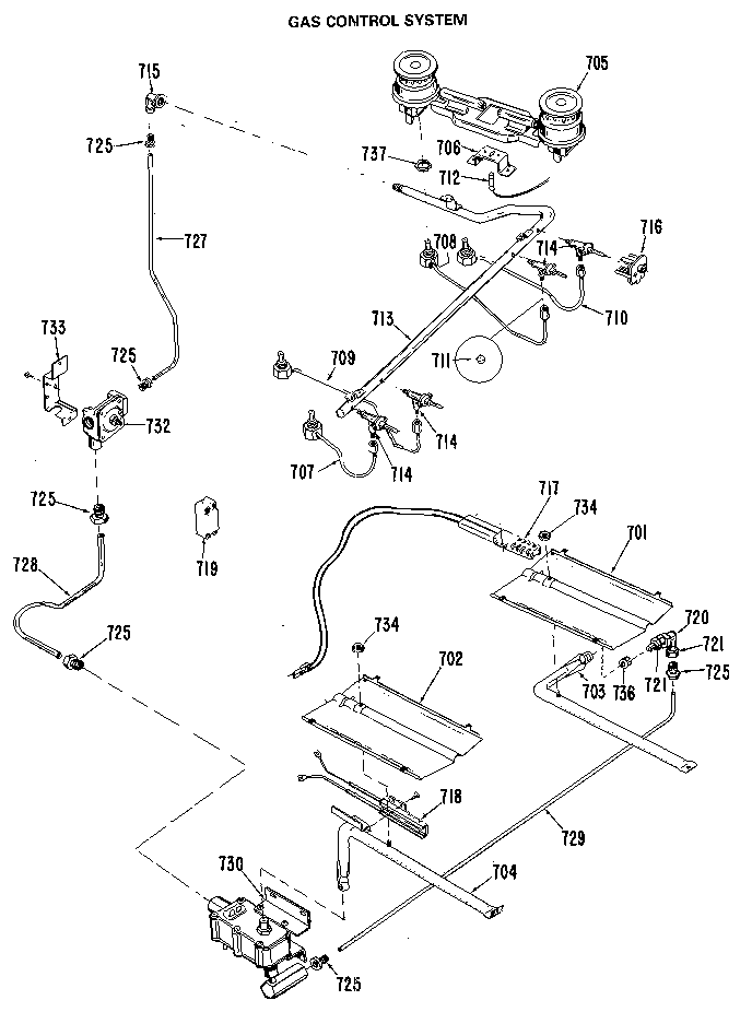 GE JGBP24GEJ9 gas control assembly diagram