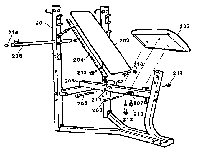 Weider D470S seat & backrest assembly diagram