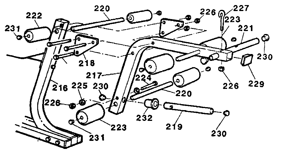 Weider D470S leg curl assembly diagram