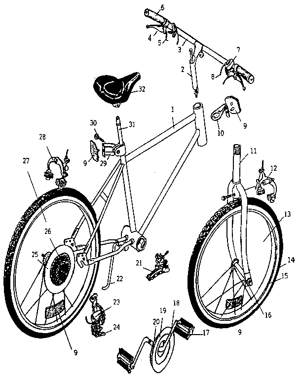 Huffy 14541 unit parts diagram