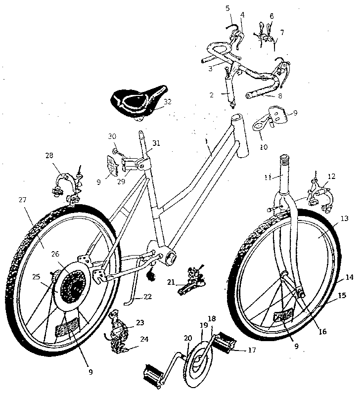 Sears 507456940 26" ladies, fancy fun diagram