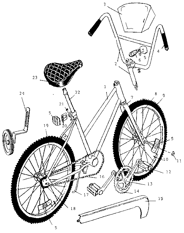 Huffy 11951 unit parts diagram