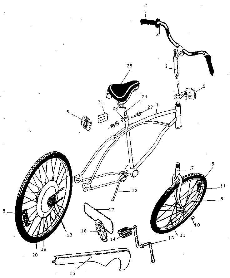 Huffy 16381 26" men's good vibrations diagram