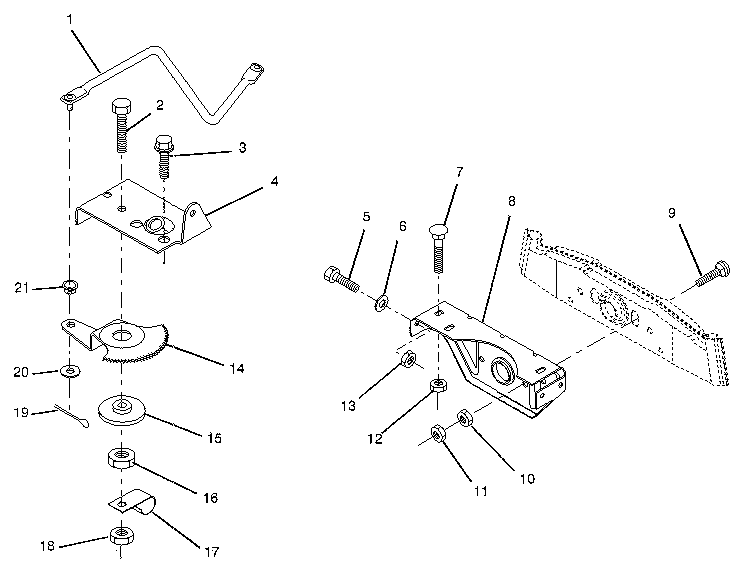 Craftsman 917258140 sector gear/axle support diagram