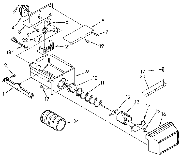 Kenmore 1069505512 freezer interior diagram