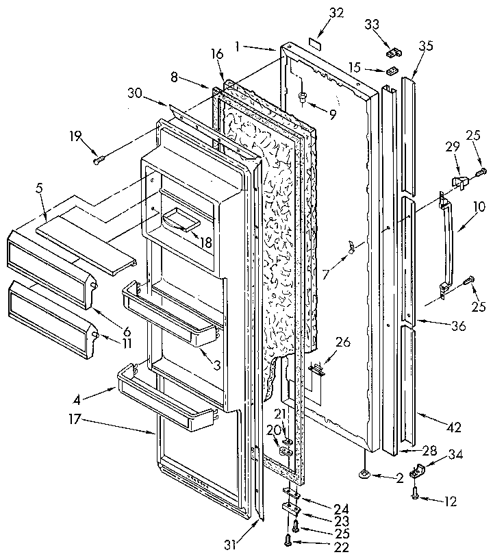 Kenmore 1069505512 refrigerator door diagram